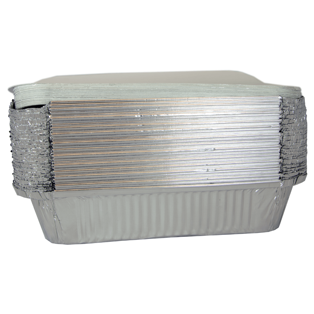Aluminiumform rektangulär med lock 850 ml - 30 st/fp
