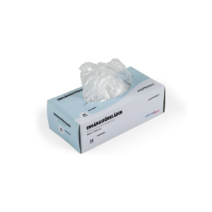 Engångsförkläde 80 x 125 cm transparent - 50 st/dispenserbox