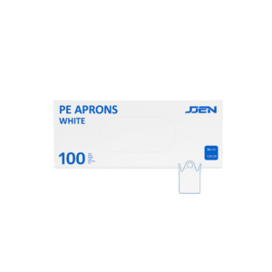 Engångsförkläde 80 x 125 cm vita – 100 st/dispenserbox