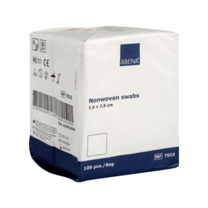Non-woven kompress, 4-lags, 7,5 x 7,5 cm, vit – 100 st/fp