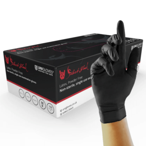 Svarta latexhandskar, extra långa - 100st/fp