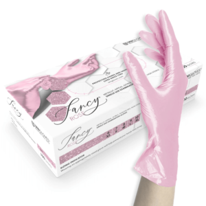 Lyxiga medicinska nitrilhandskar i rosa - 10 fp/kart