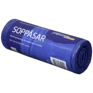 Soppåse HD 30L 12my med knythandtag - 25st/rulle