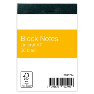 Skrivblock A7 Linjerat 50 blad- 10 block/fp