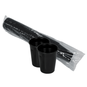 Svarta plastkoppar - 100 st/fp